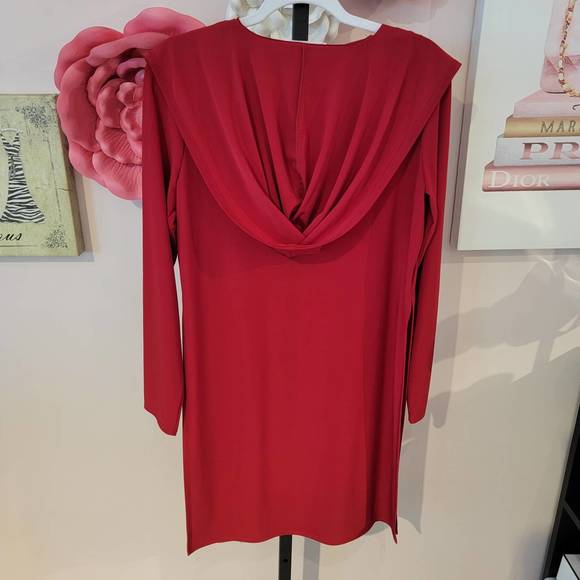 NEW COMPLI K women hooded open cardigan in red - Picture 2 of 2